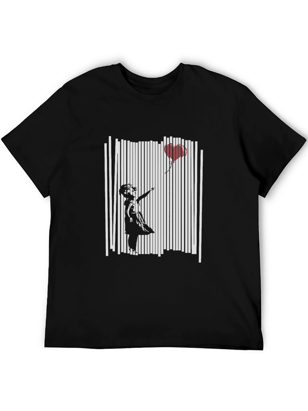 Banksy Girl with Balloon Black T-Shirt