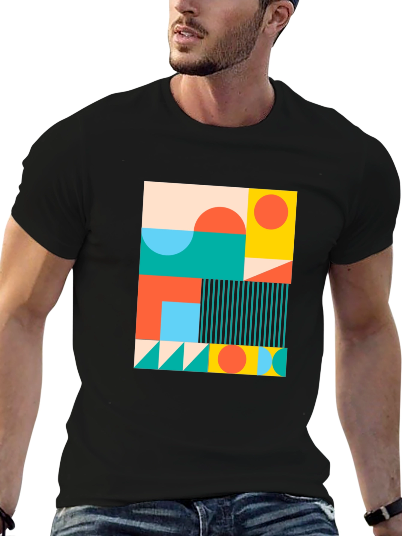 Geometric Pattern Tee - Modern Art Shirt