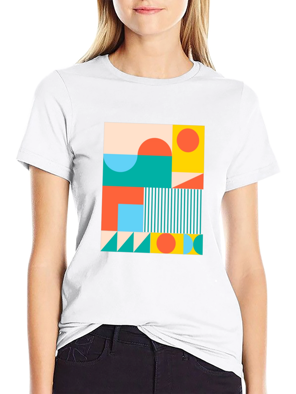 Geometric Pattern Tee - Modern Art Shirt