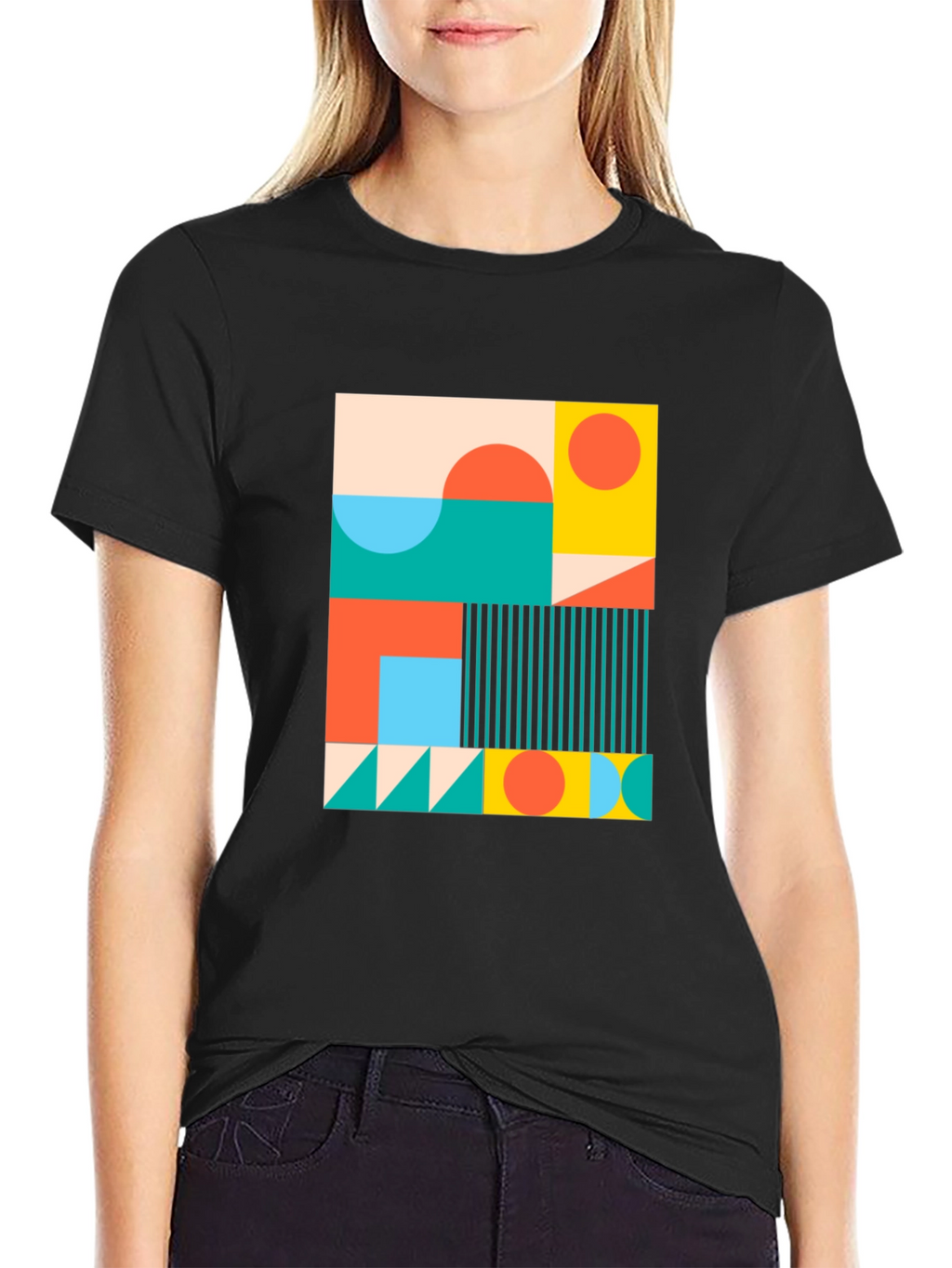 Geometric Pattern Tee - Modern Art Shirt
