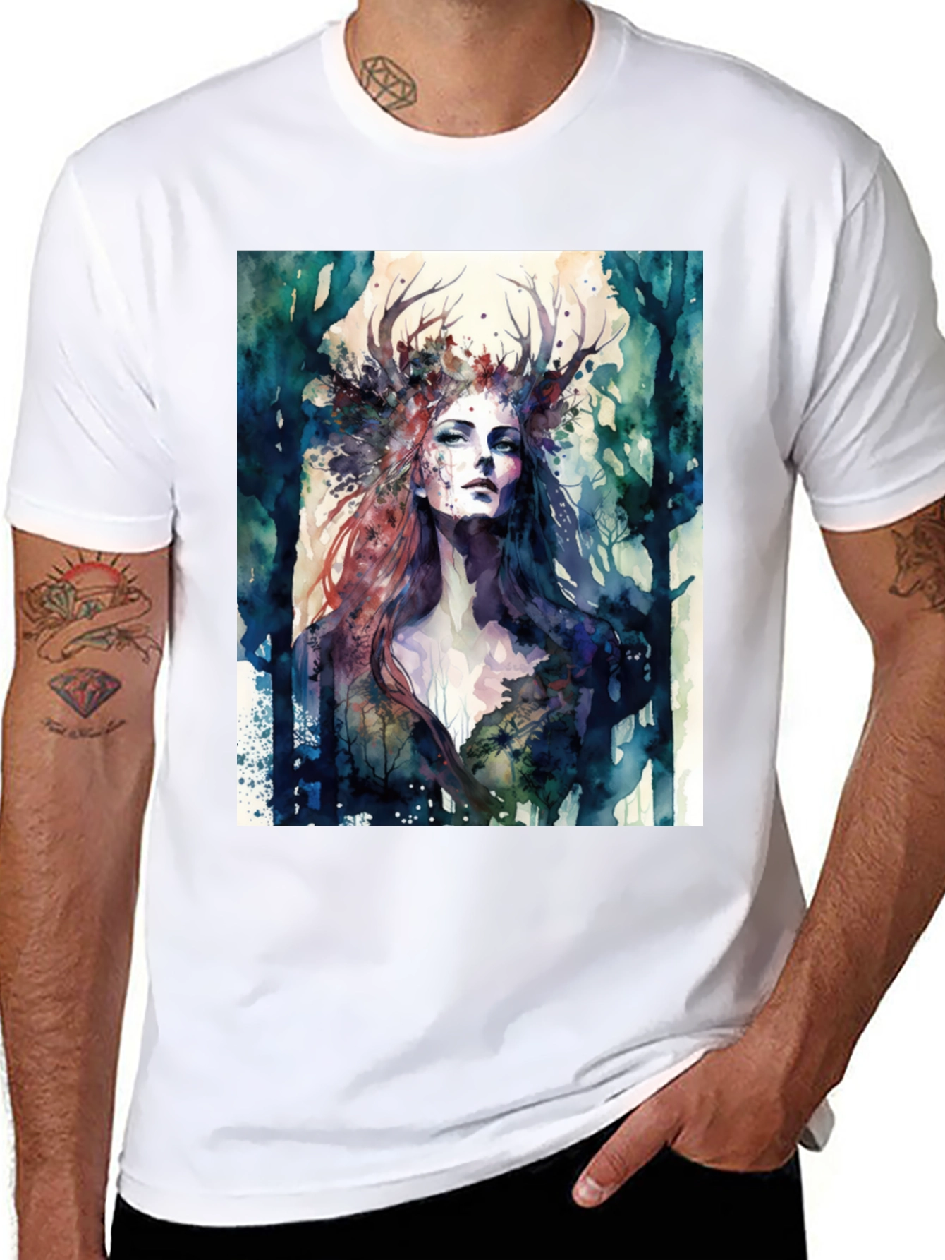 Watercolor Forest Queen T-Shirt