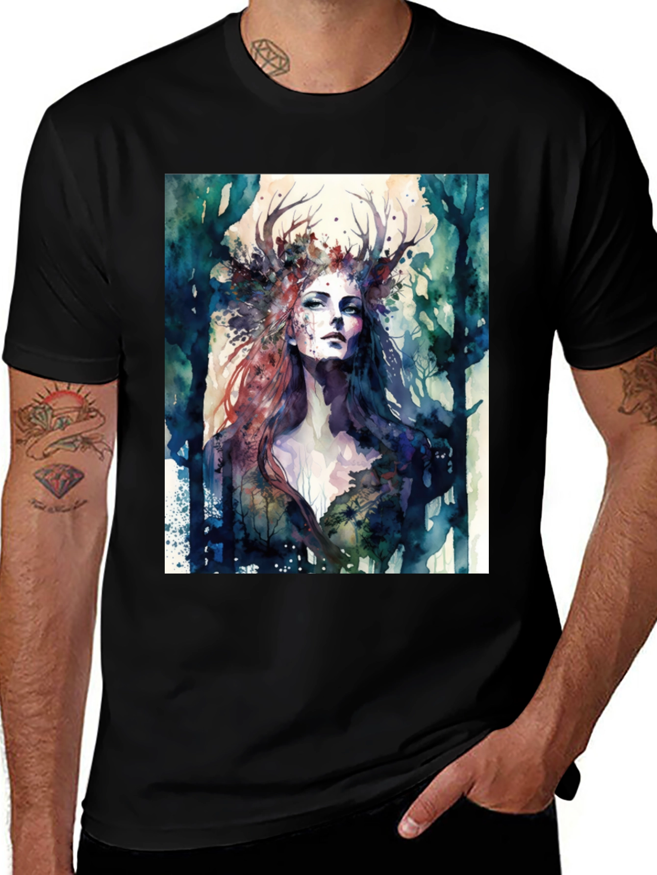 Watercolor Forest Queen T-Shirt