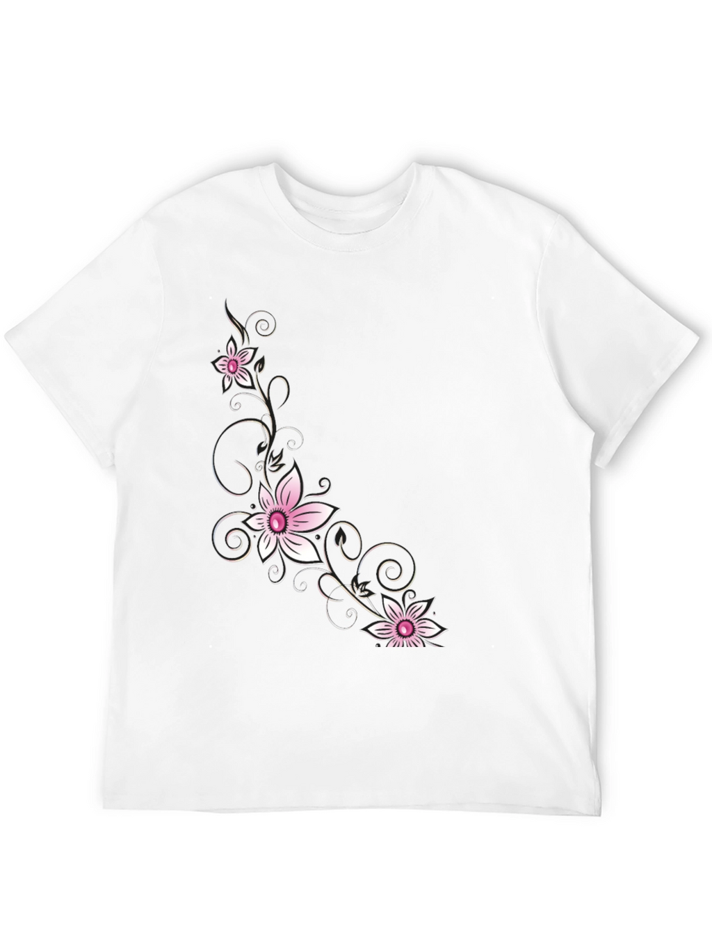 Floral Print Black T-Shirt