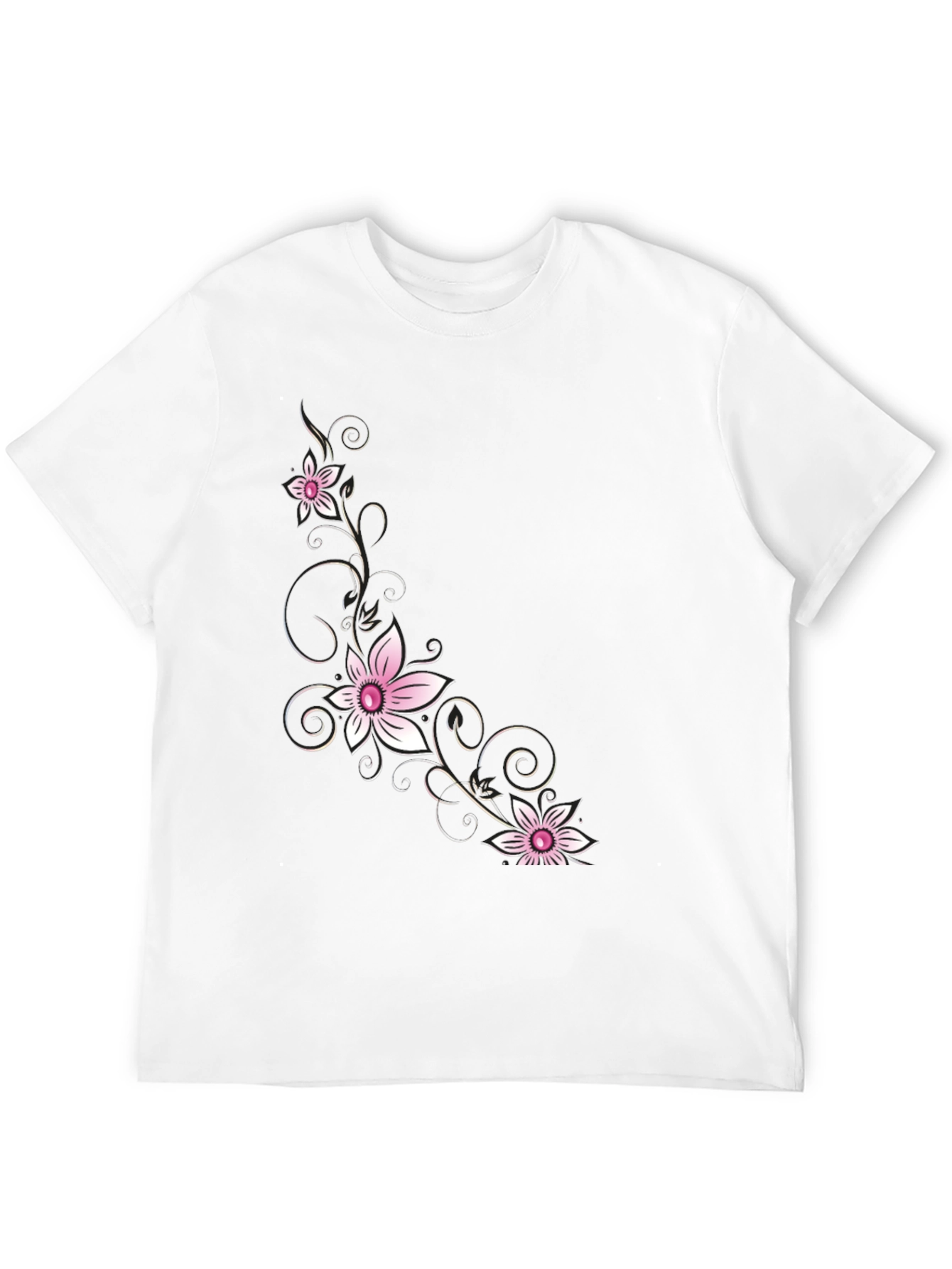 Floral Print Black T-Shirt