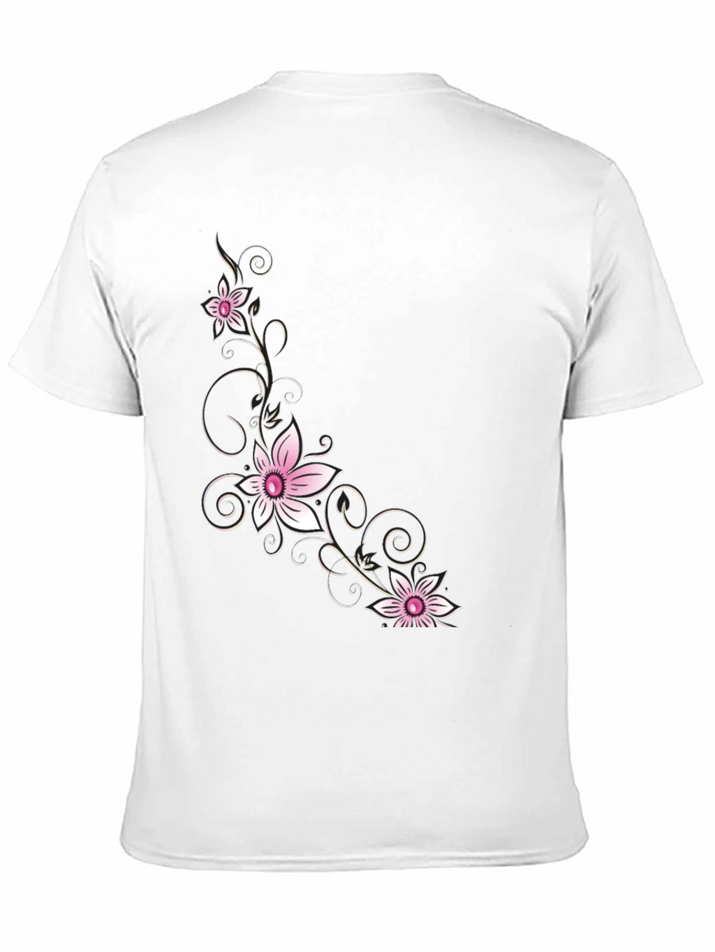 Floral Print Black T-Shirt