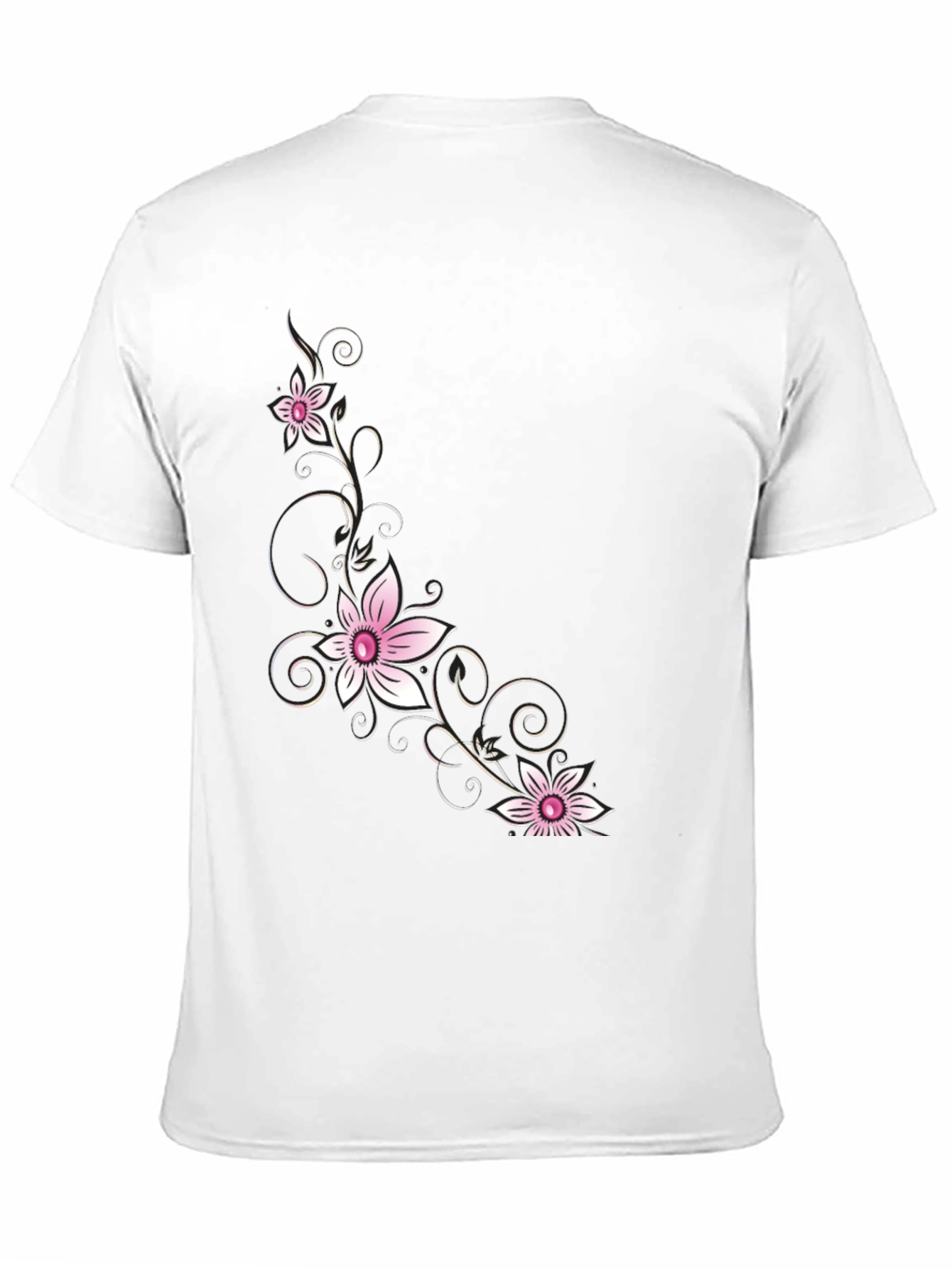 Floral Print Black T-Shirt