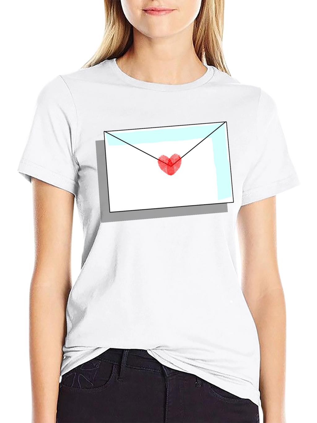 Love Letter Graphic Tee - Heart Envelope T-Shirt
