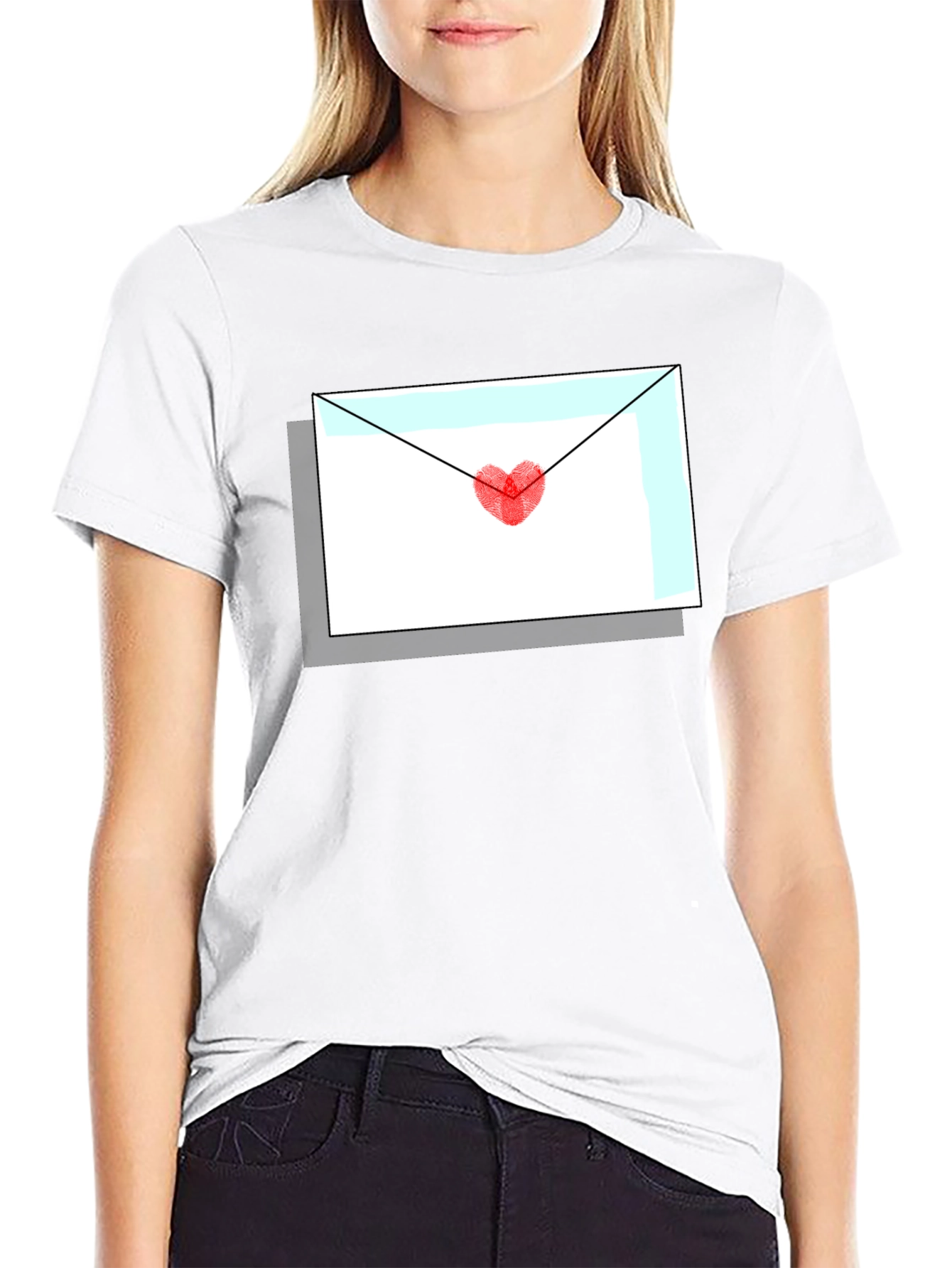 Love Letter Graphic Tee - Heart Envelope T-Shirt