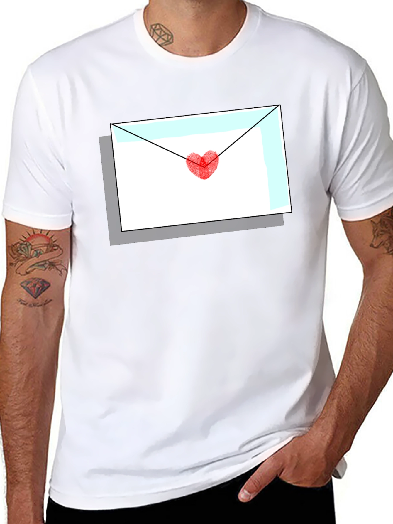 Love Letter Graphic Tee - Heart Envelope T-Shirt