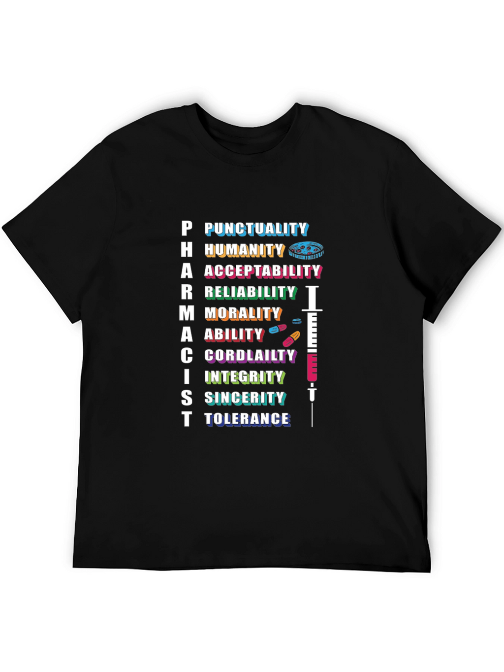 Pharmacist Qualities Black T-Shirt