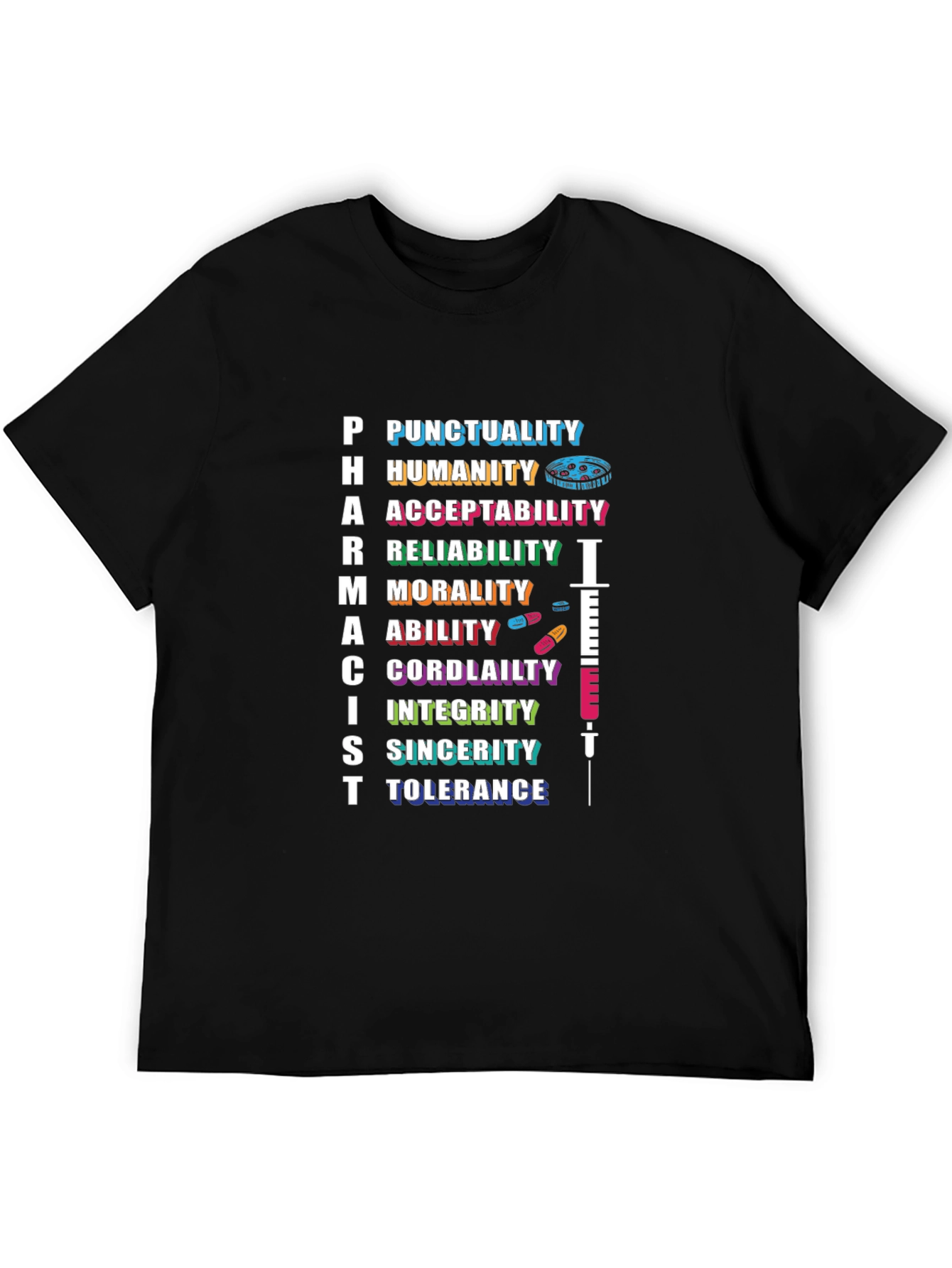 Pharmacist Qualities Black T-Shirt