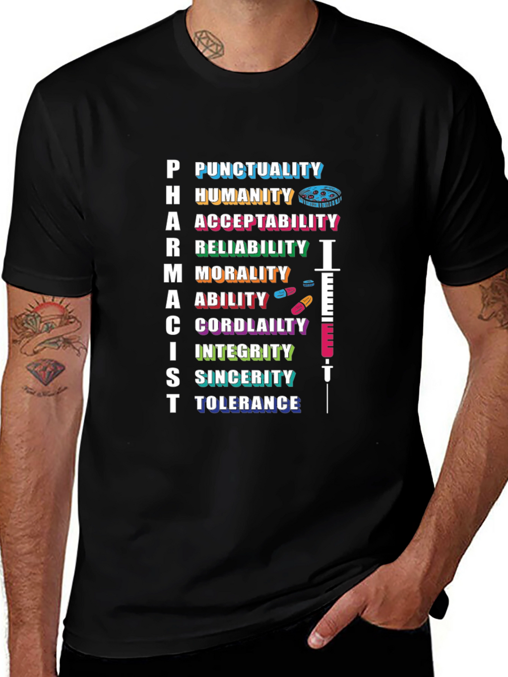 Pharmacist Qualities Black T-Shirt