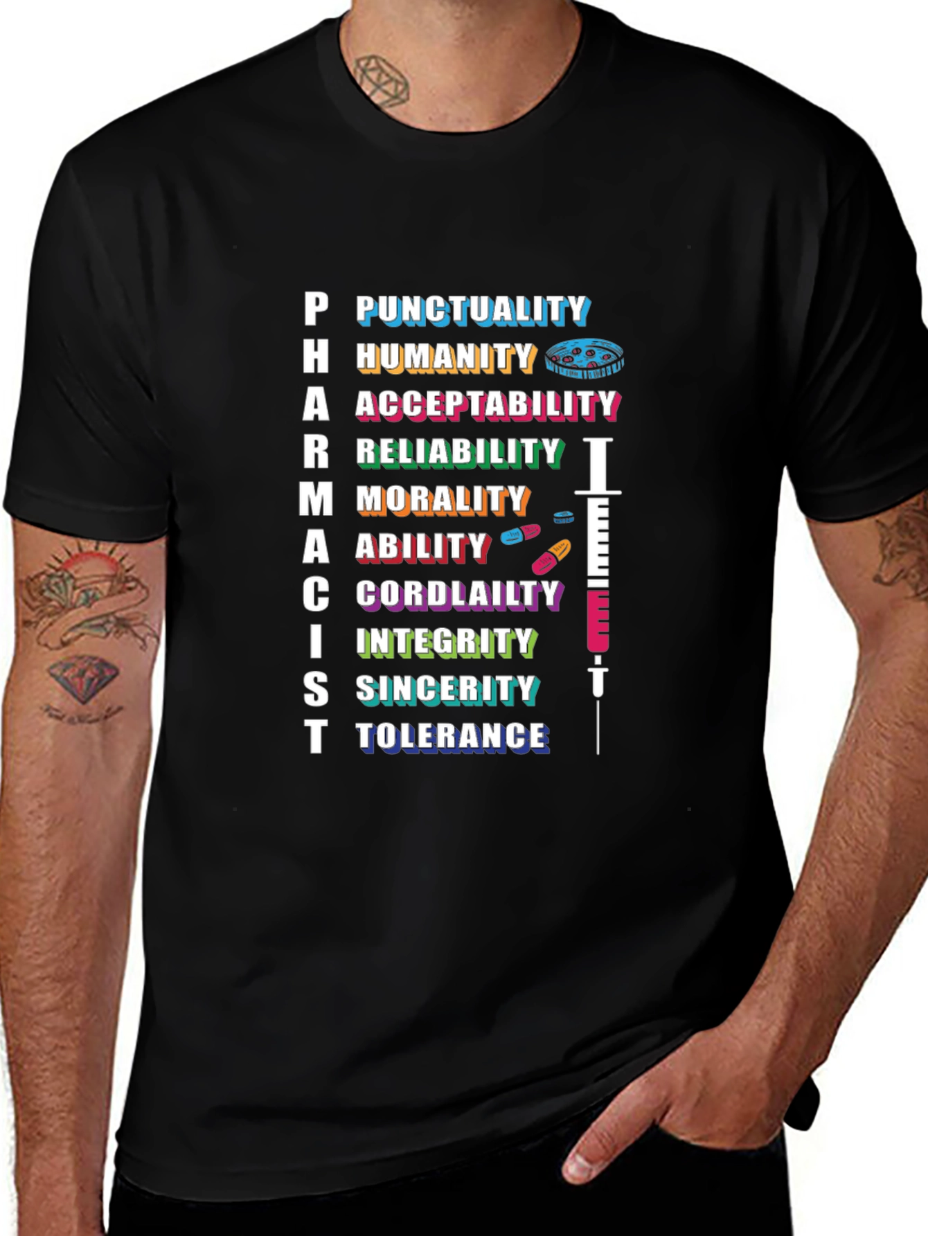 Pharmacist Qualities Black T-Shirt