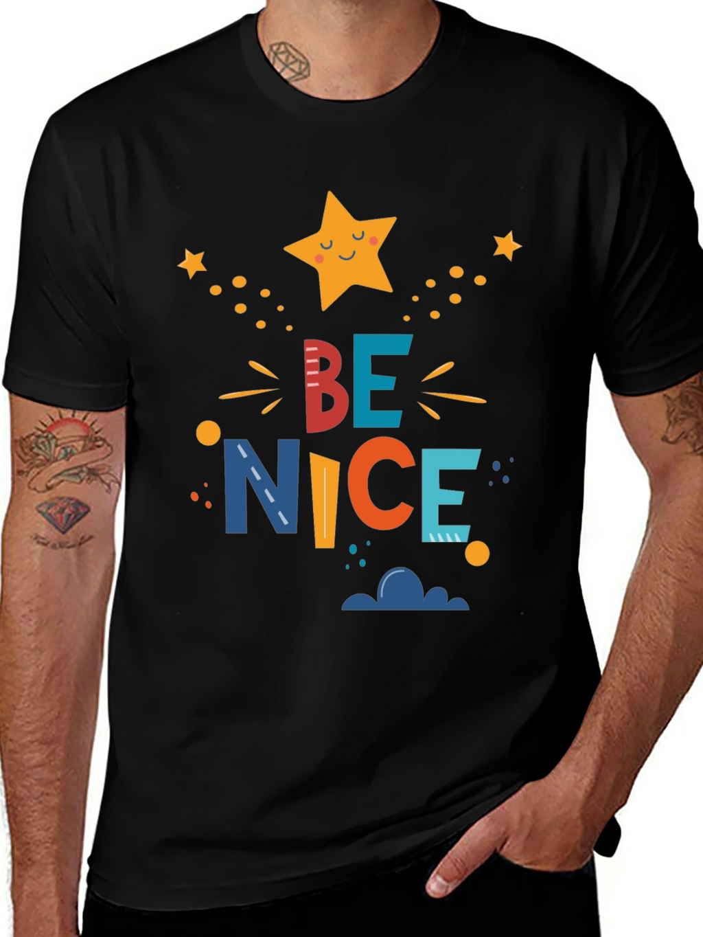 Be Nice Graphic Tee - Mens Black T-Shirt