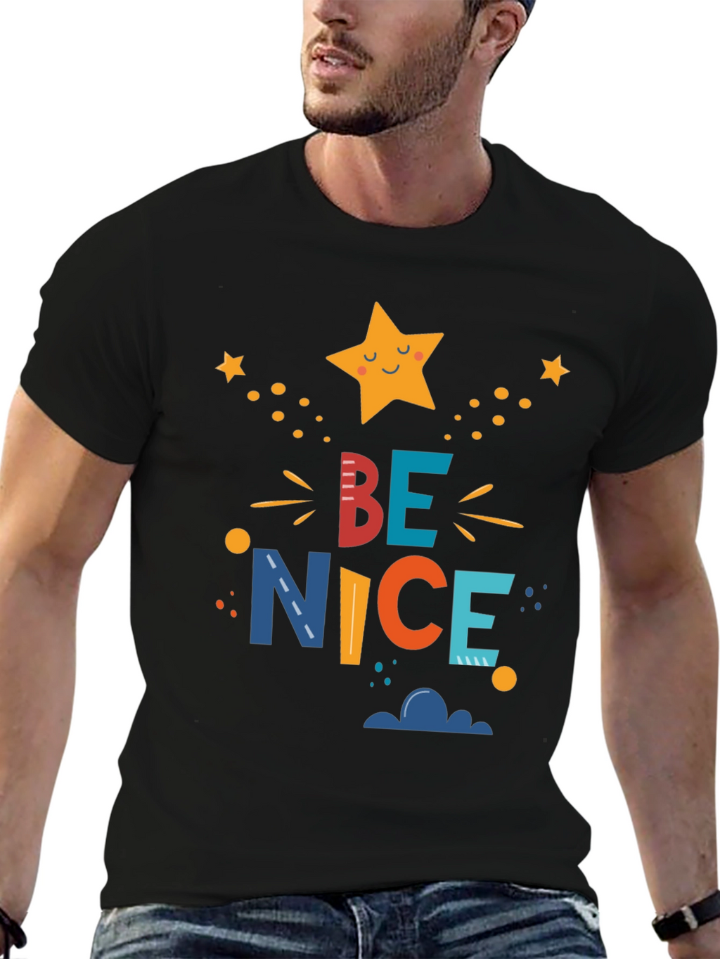 Be Nice Graphic Tee - Mens Black T-Shirt