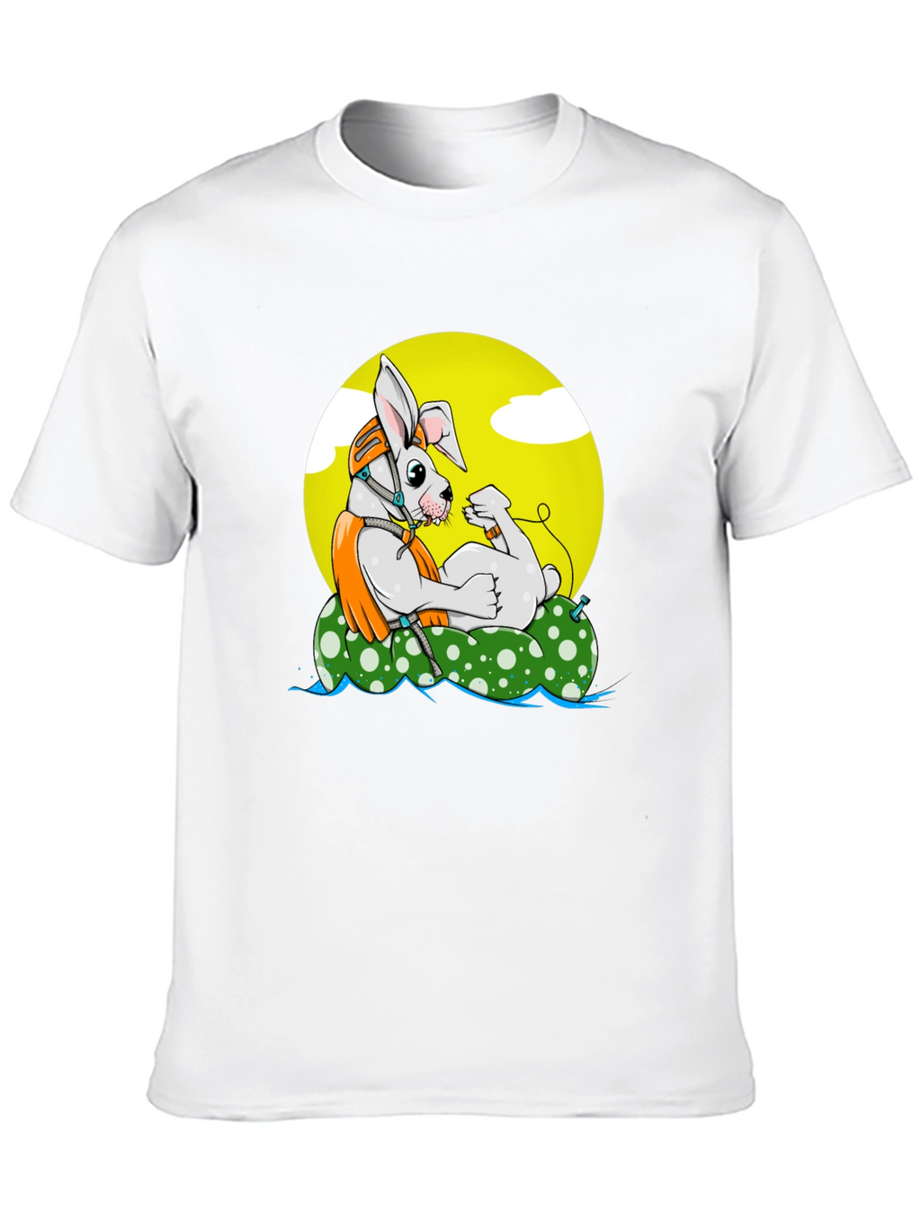 Cool Rabbit on Raft Graphic Tee