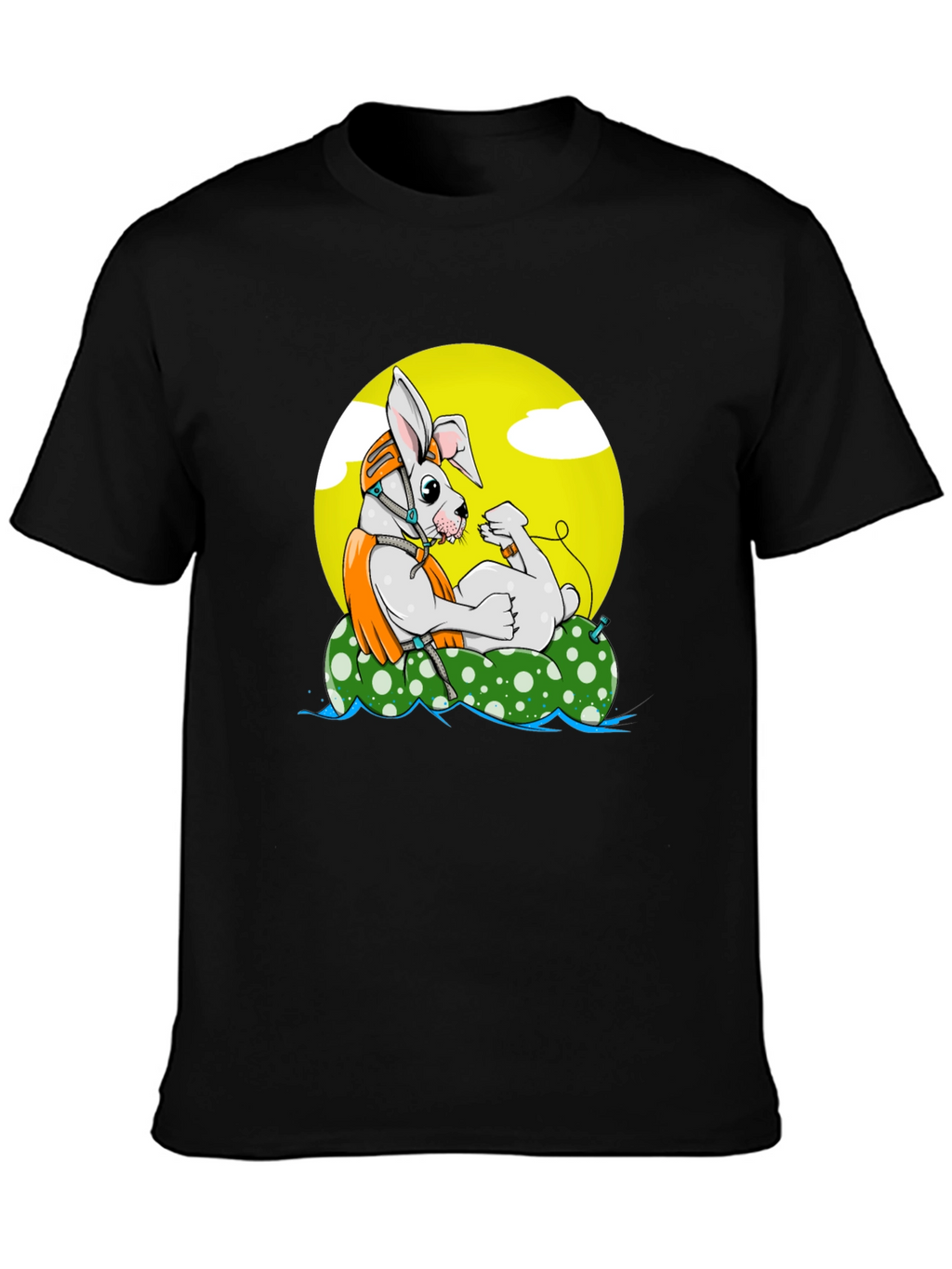Cool Rabbit on Raft Graphic Tee