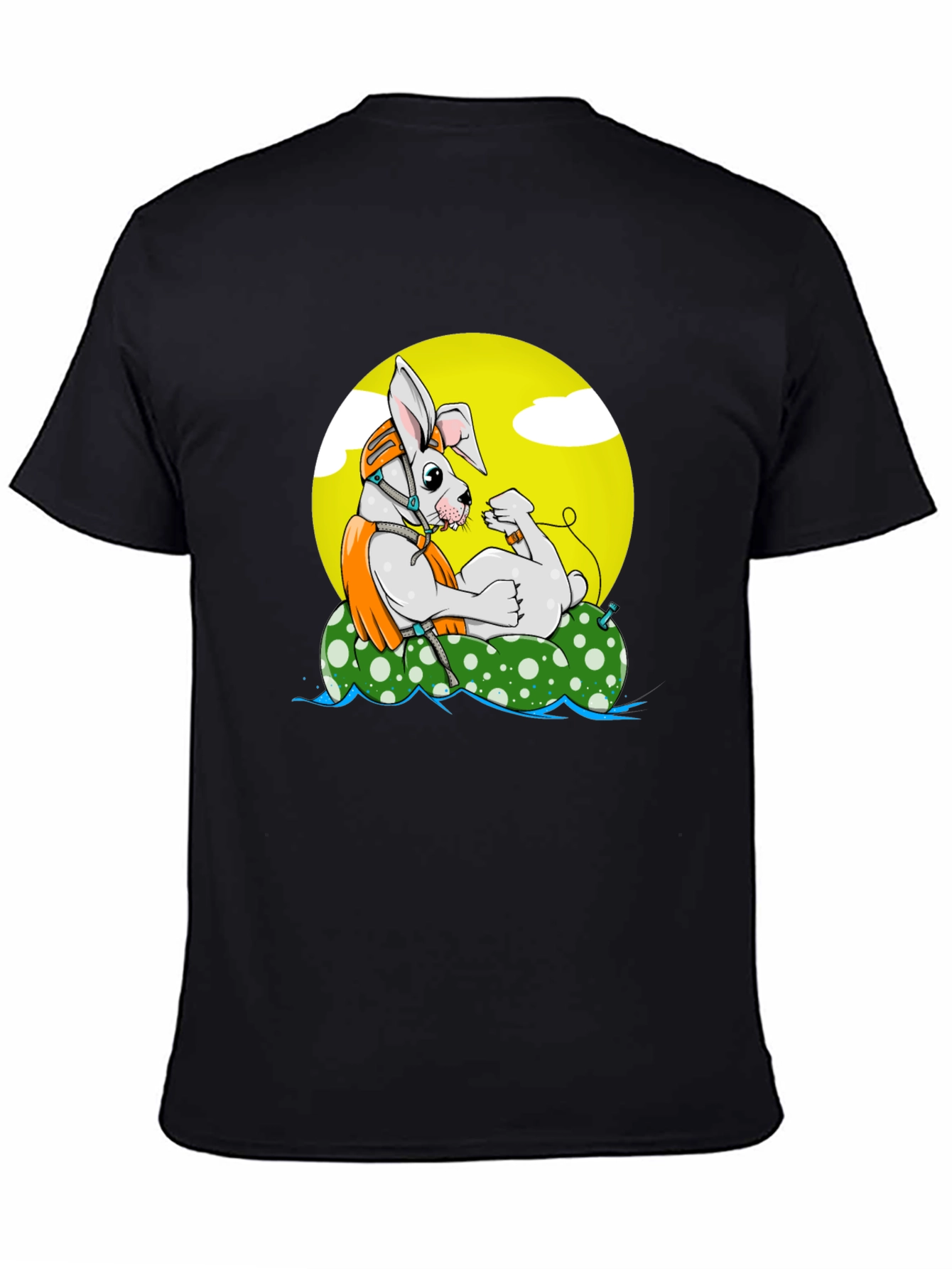 Cool Rabbit on Raft Graphic Tee