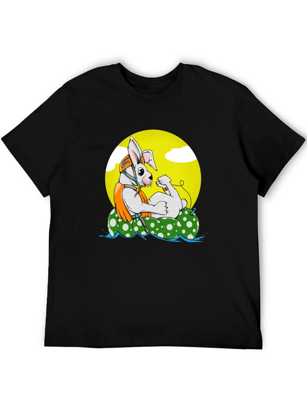 Cool Rabbit on Raft Graphic Tee