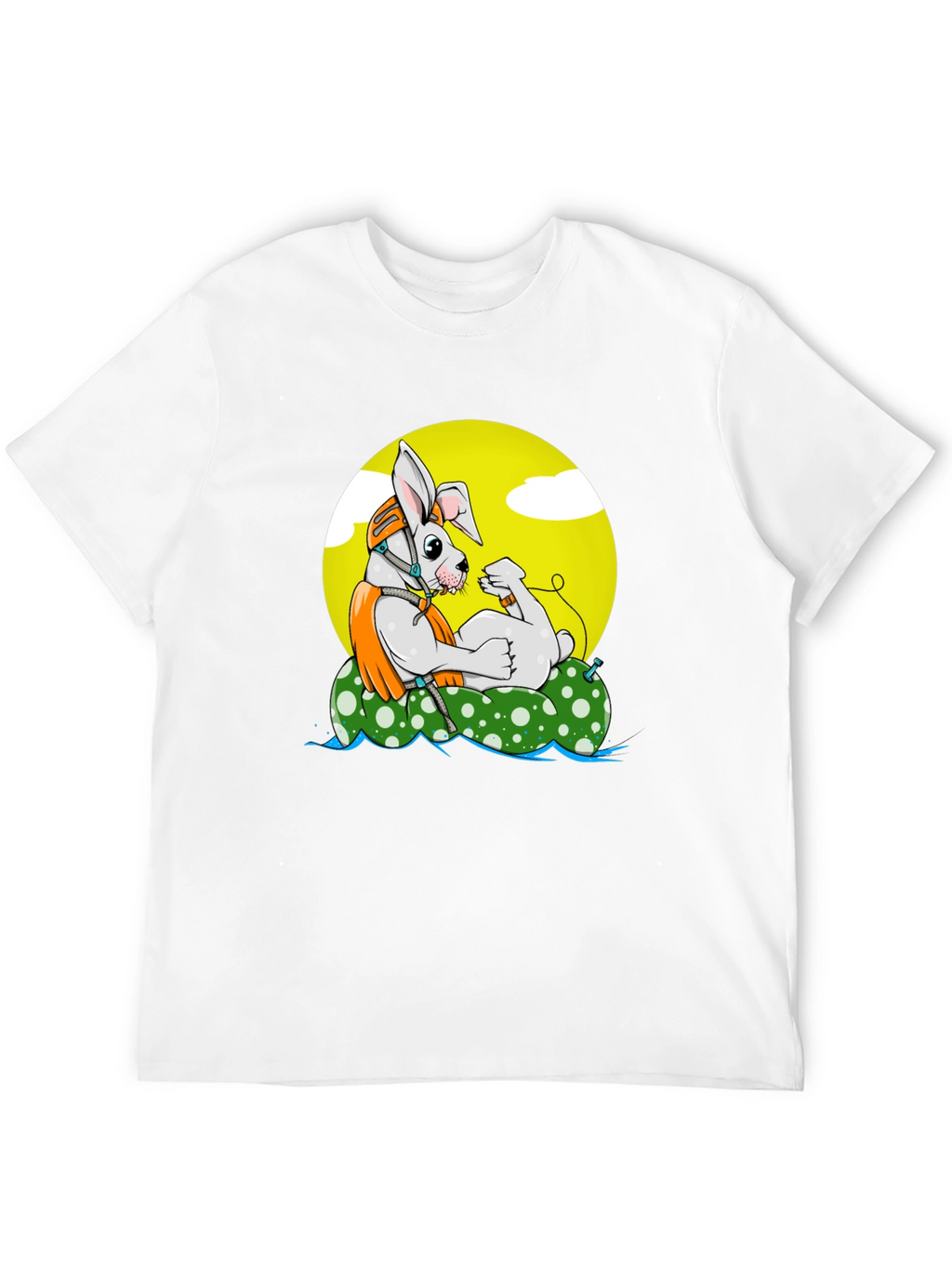 Cool Rabbit on Raft Graphic Tee