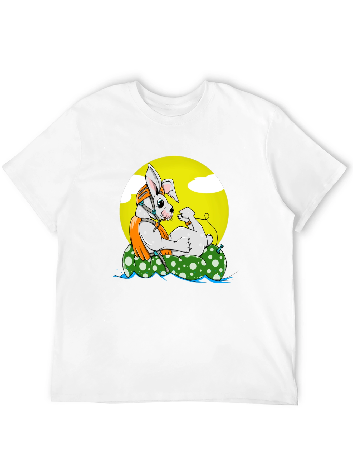 Cool Rabbit on Raft Graphic Tee