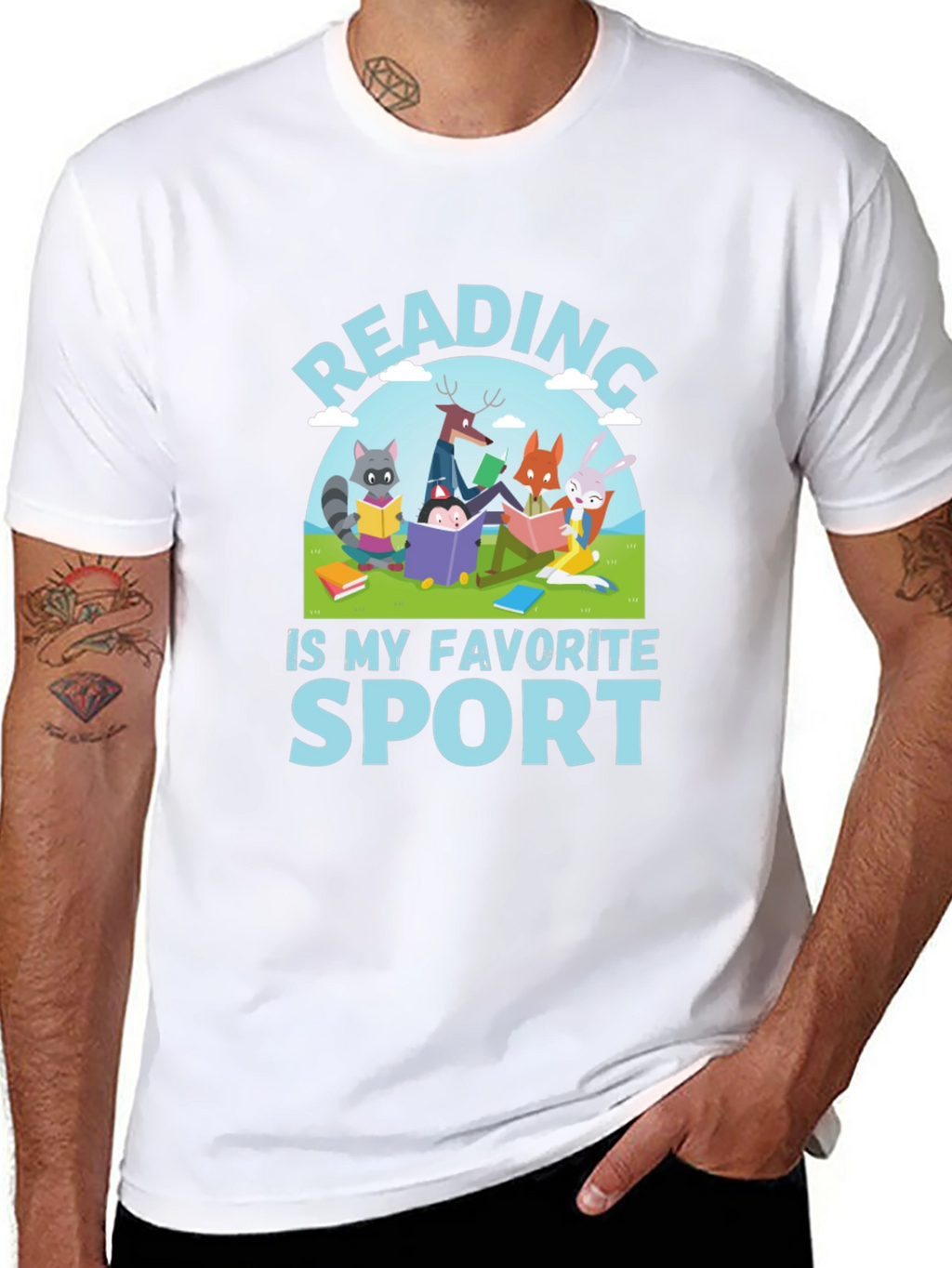 Reading is My Favorite Sport Graphic T-Shirt