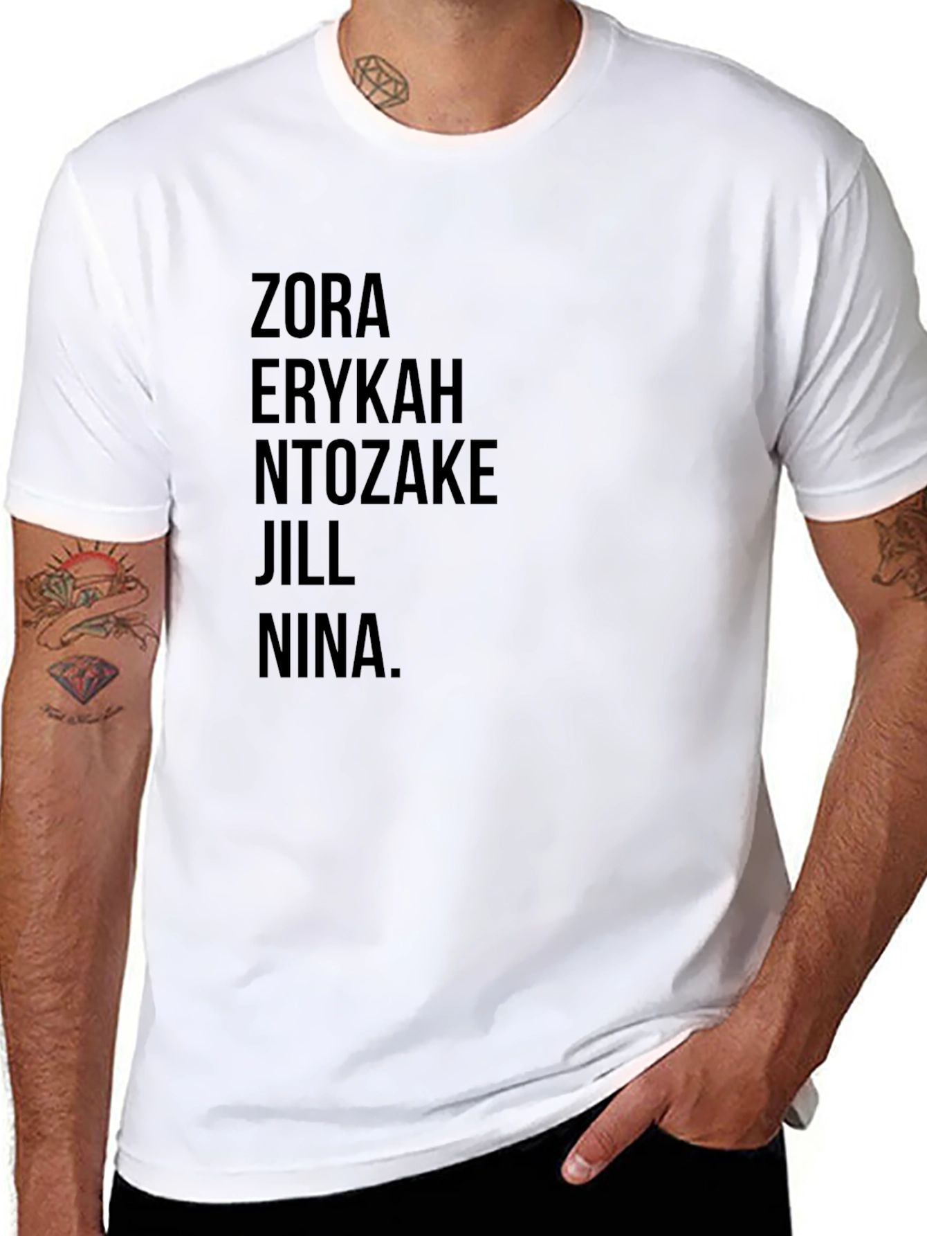 Zora Erykah Ntozake Jill Nina T-Shirt - Black