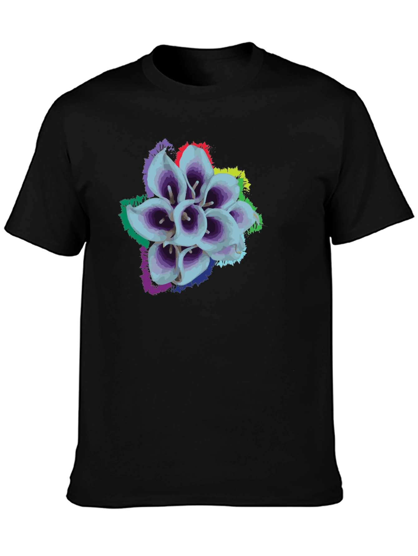 Floral Graphic T-Shirt - Unique Colorful Lily Design