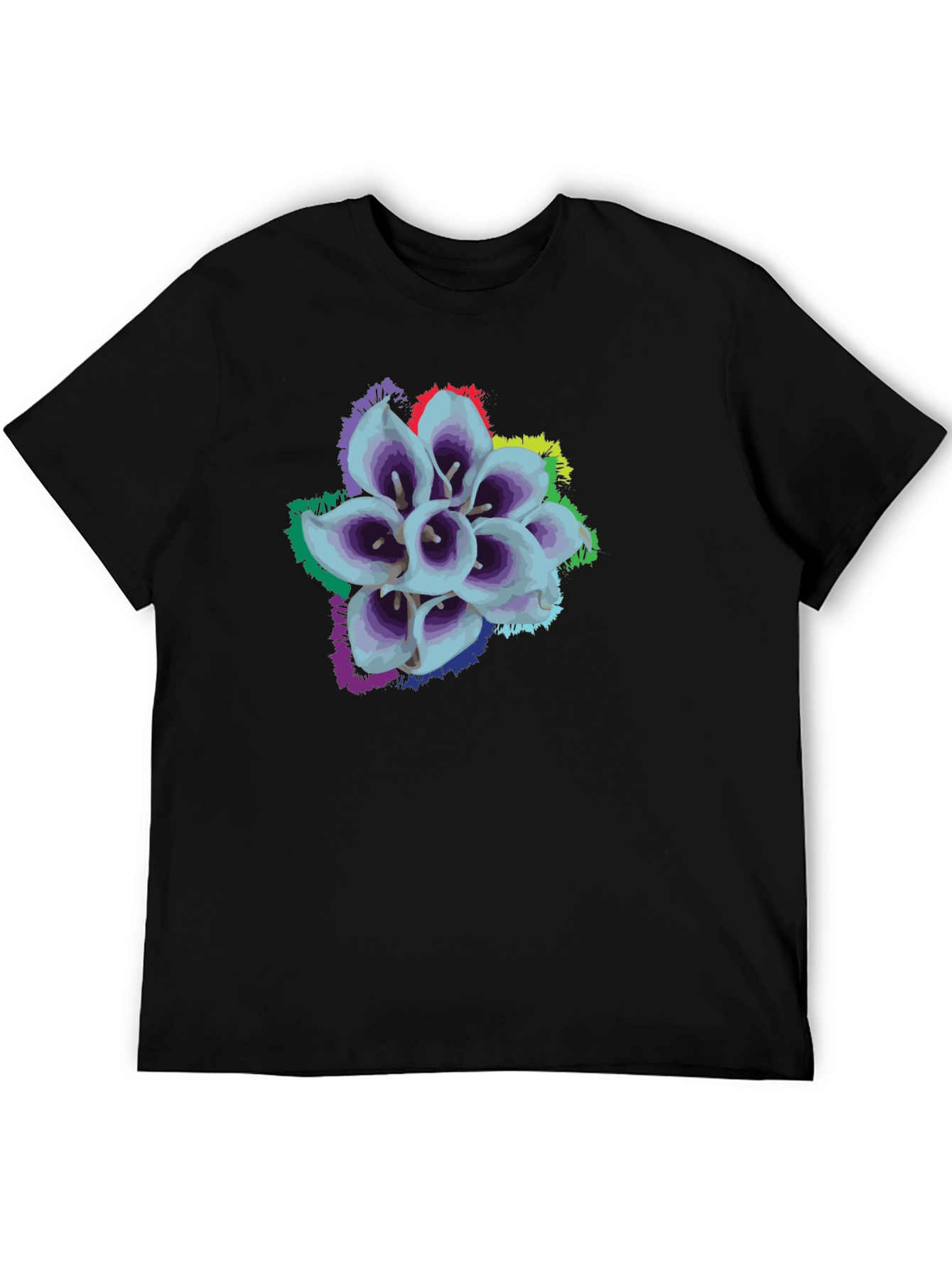 Floral Graphic T-Shirt - Unique Colorful Lily Design