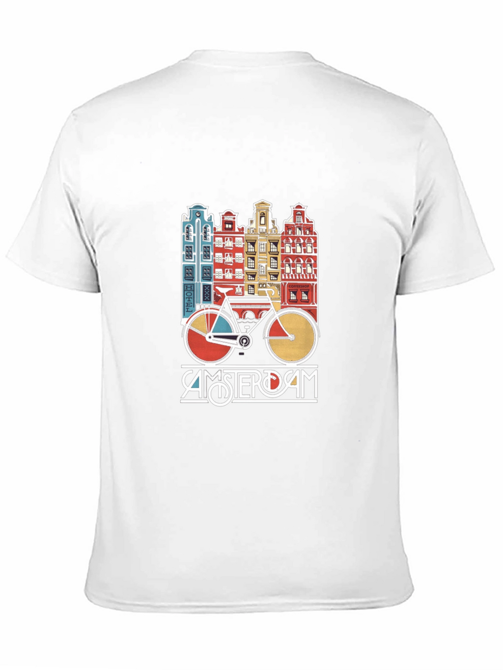 Amsterdam Bicycle T-Shirt - Retro Cityscape Design