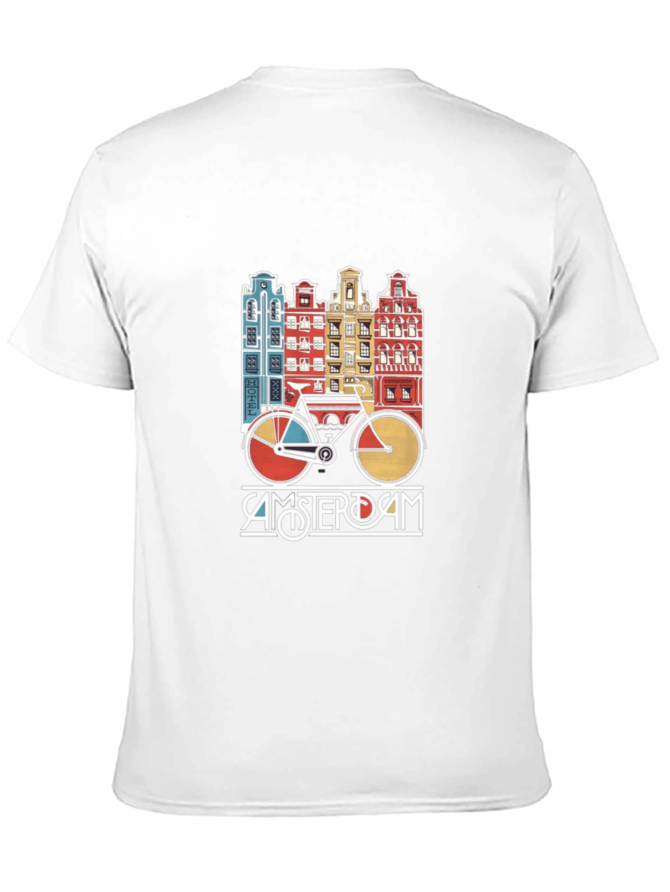Amsterdam Bicycle T-Shirt - Retro Cityscape Design