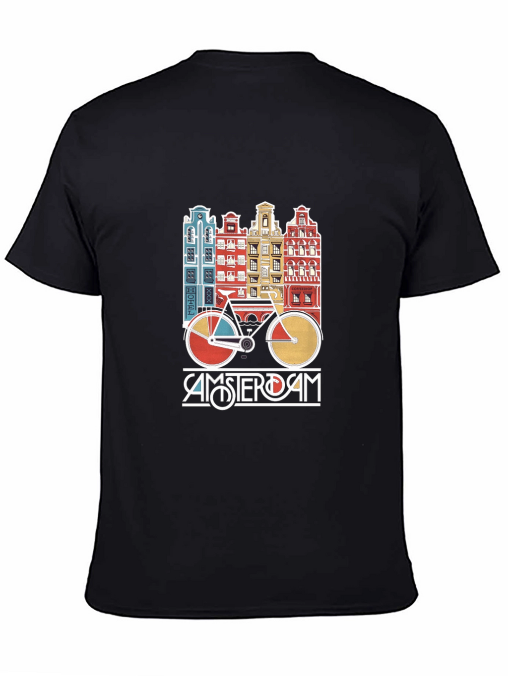 Amsterdam Bicycle T-Shirt - Retro Cityscape Design