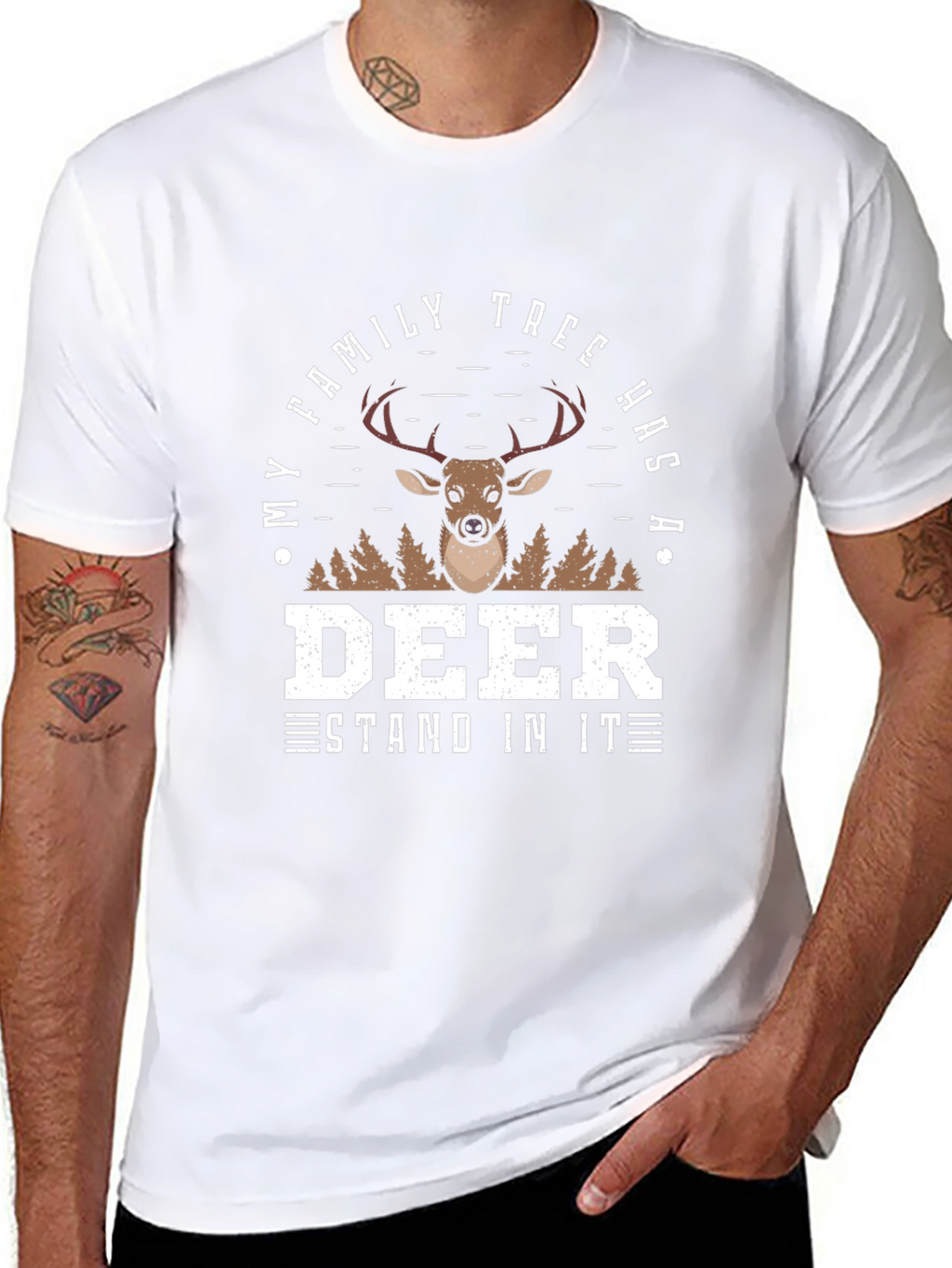 Deer Family Tree Novelty Graphic Tee