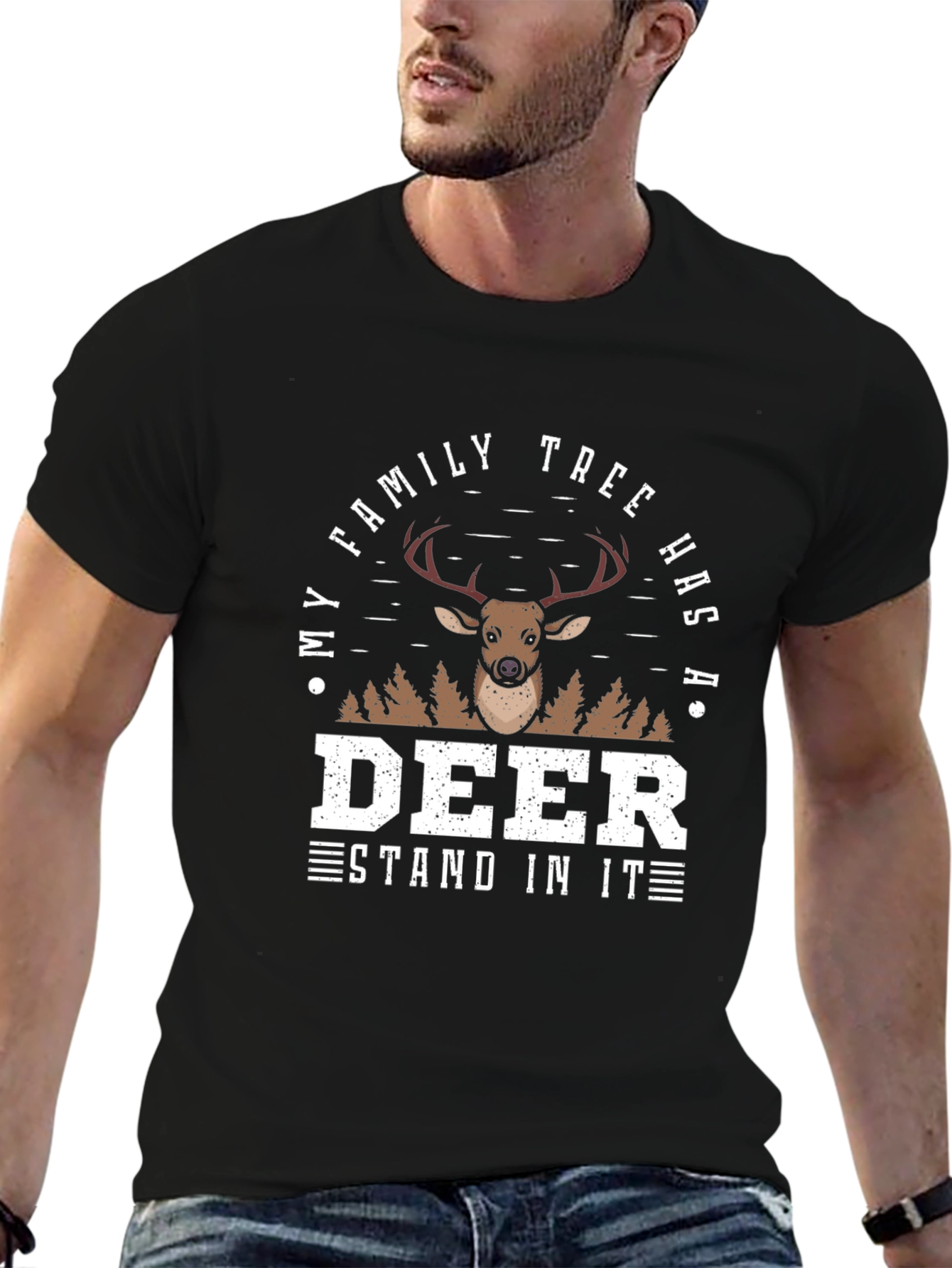 Deer Family Tree Novelty Graphic Tee