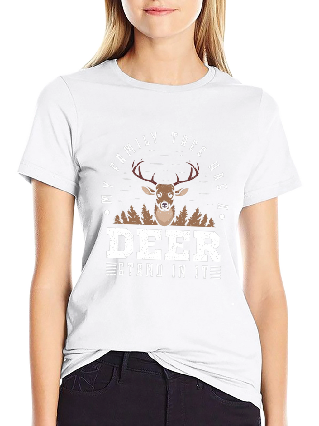 Deer Family Tree Novelty Graphic Tee