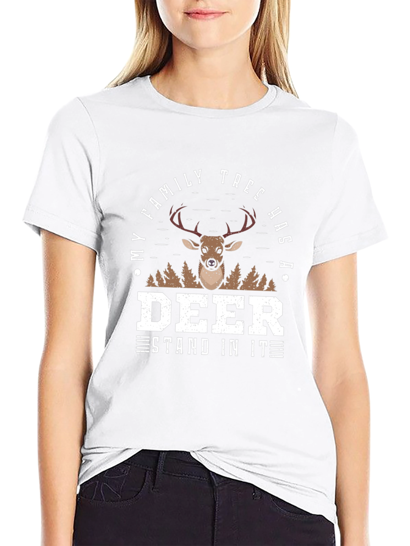 Deer Family Tree Novelty Graphic Tee