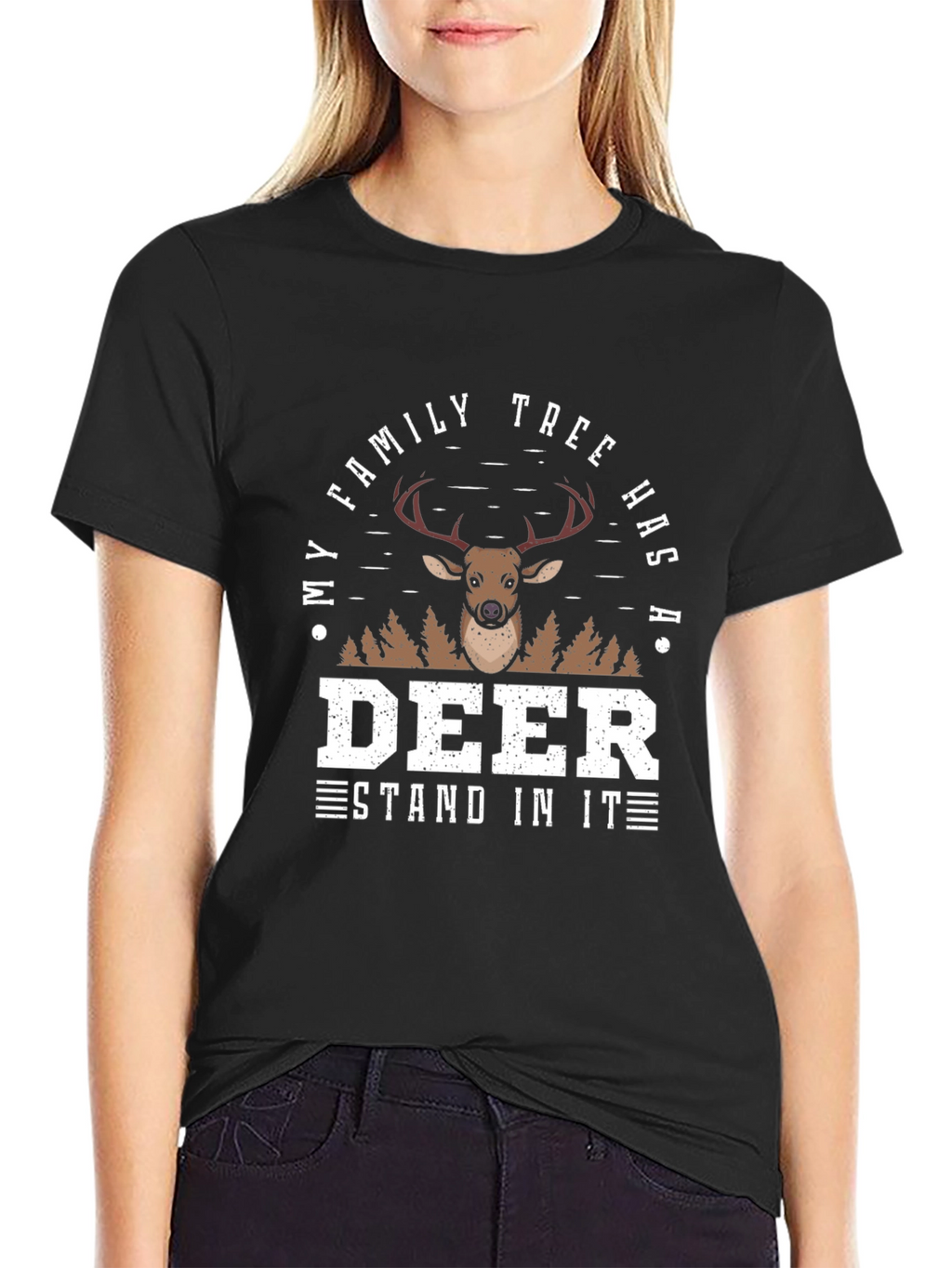 Deer Family Tree Novelty Graphic Tee