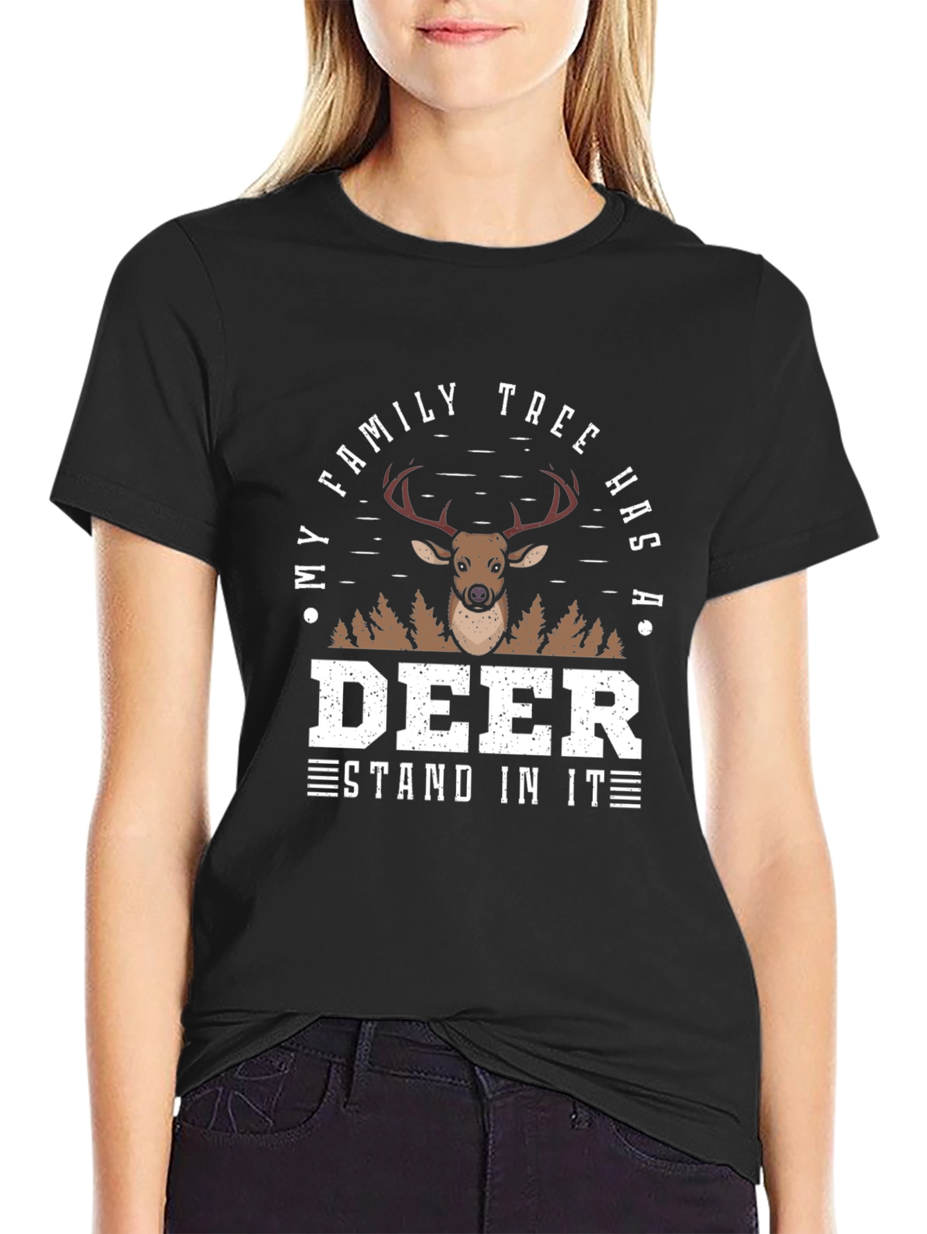 Deer Family Tree Novelty Graphic Tee