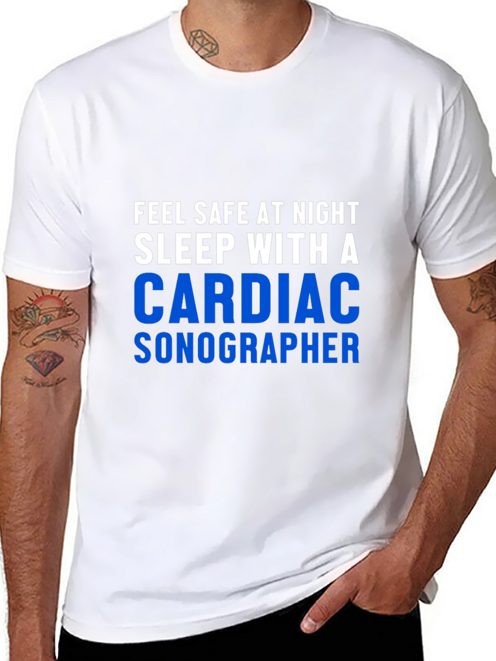Cardiac Sonographer Graphic Tee - Feel Safe at Night!