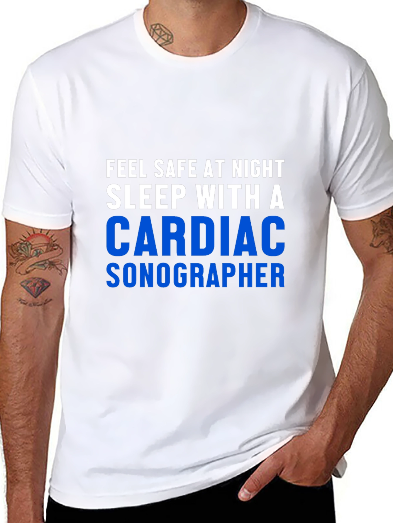 Cardiac Sonographer Graphic Tee - Feel Safe at Night!
