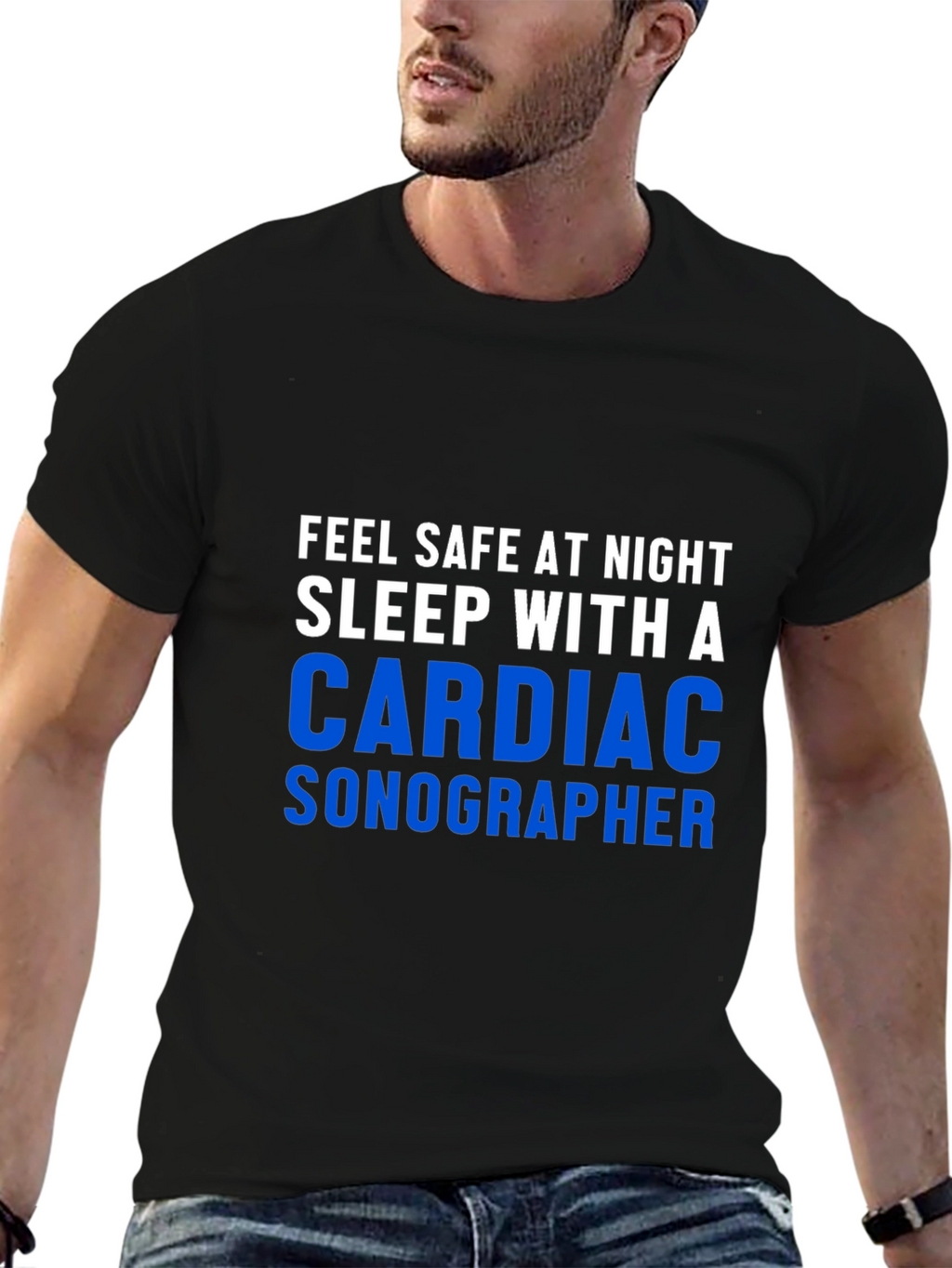 Cardiac Sonographer Graphic Tee - Feel Safe at Night!