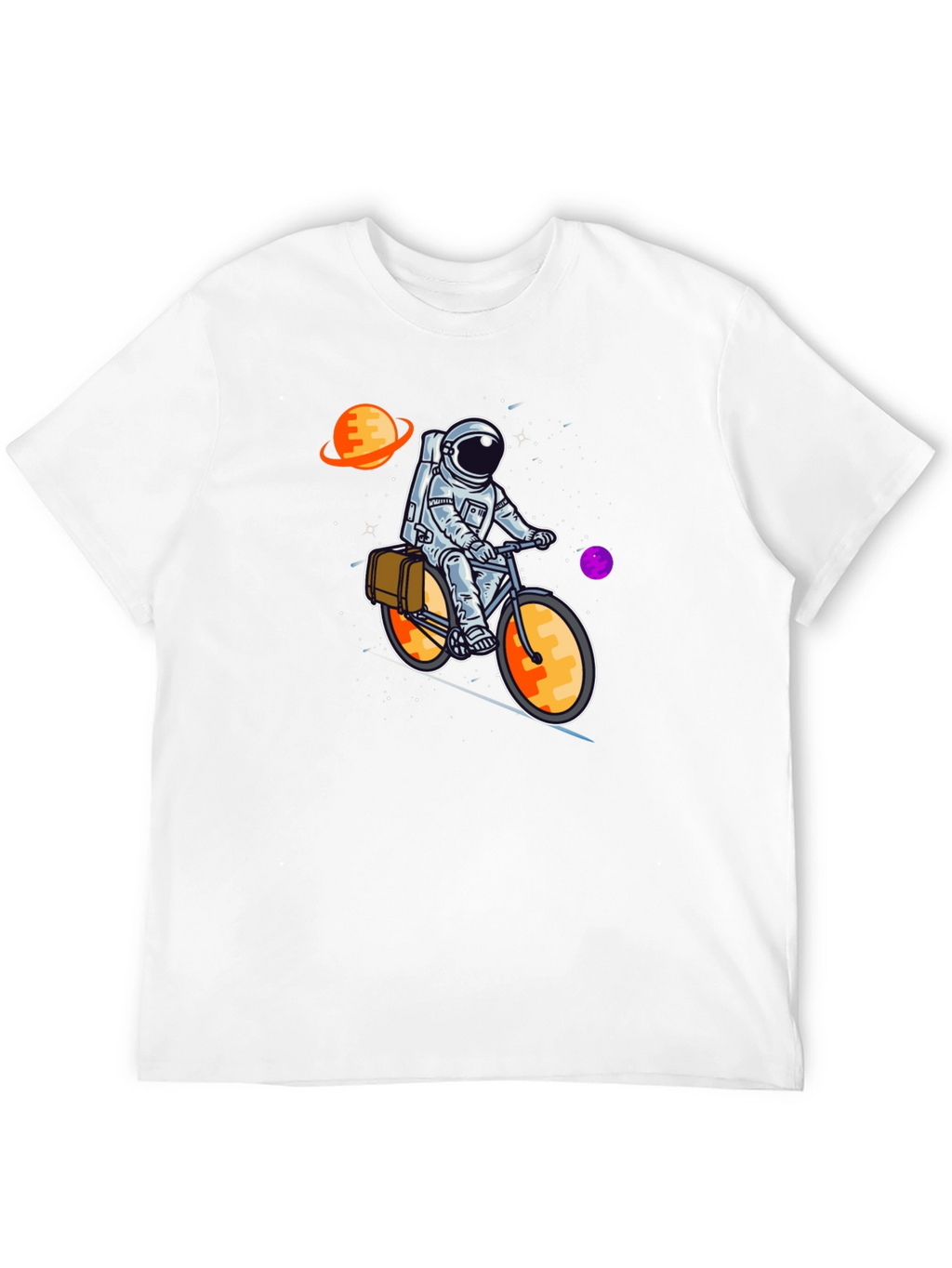 Astronaut on Bicycle Graphic T-Shirt