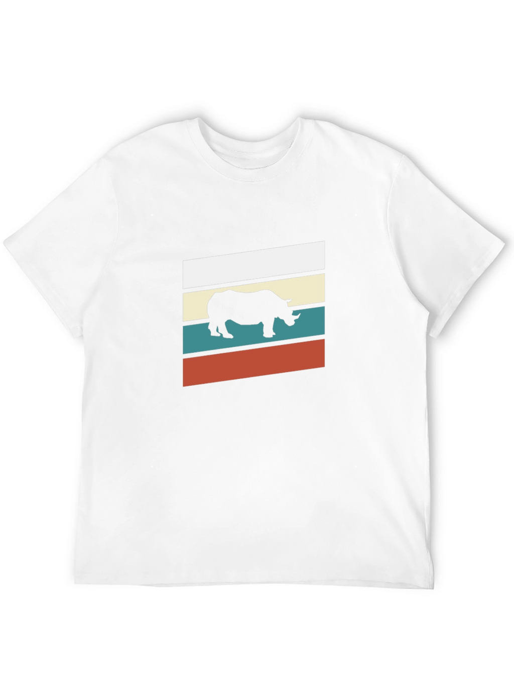 Retro Rhino Graphic Tee - Stylish Mens Black T-Shirt