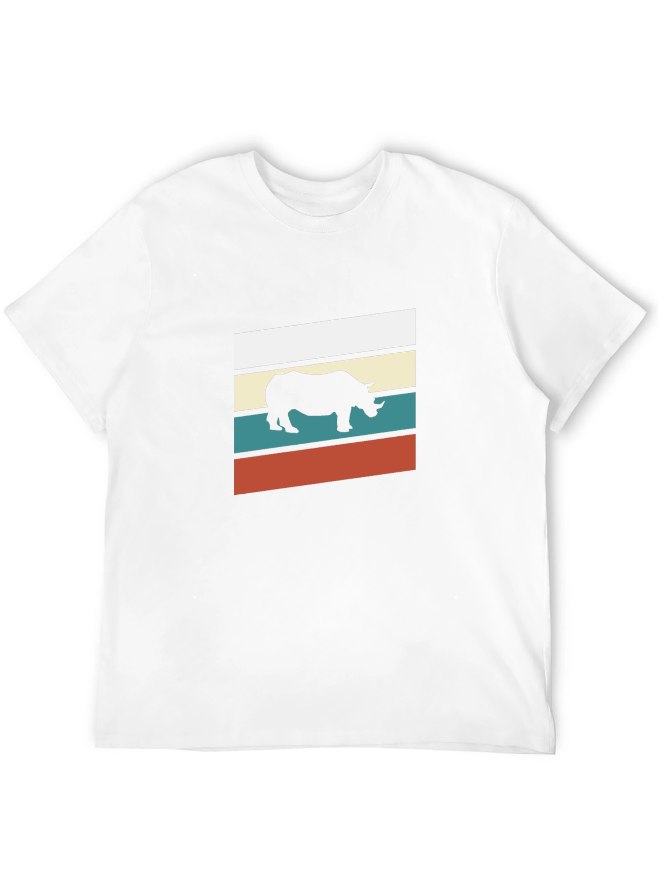 Retro Rhino Graphic Tee - Stylish Mens Black T-Shirt