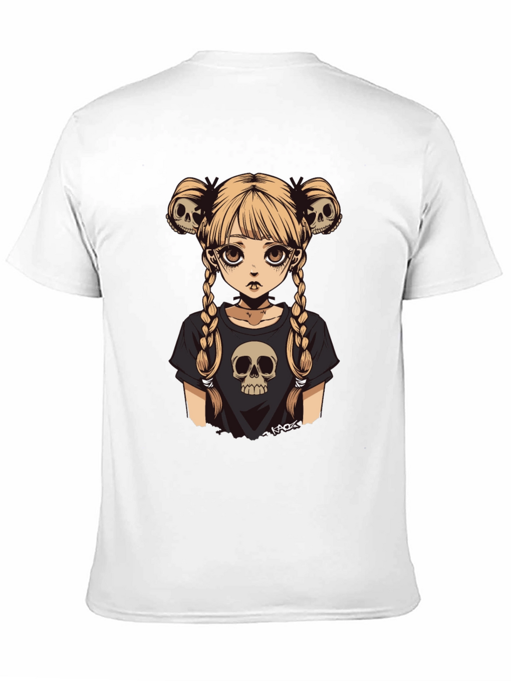 Gothic Girl Skull Tee - Edgy Anime Style