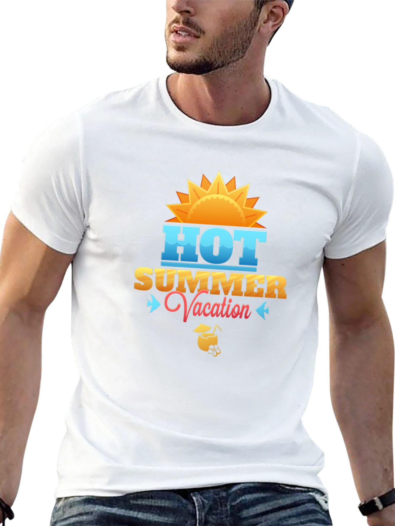 Hot Summer Vacation Black T-Shirt