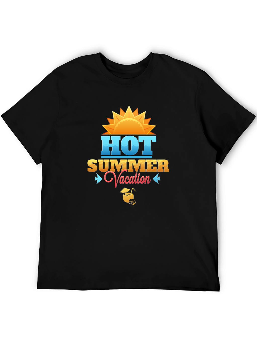 Hot Summer Vacation Black T-Shirt