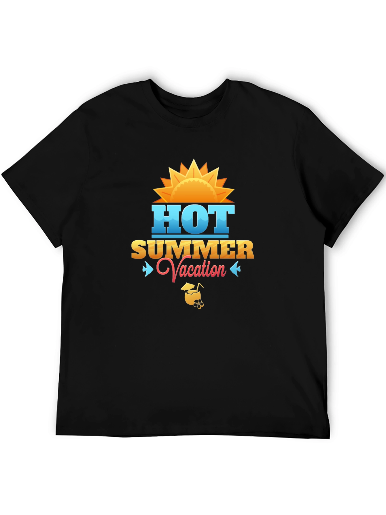 Hot Summer Vacation Black T-Shirt