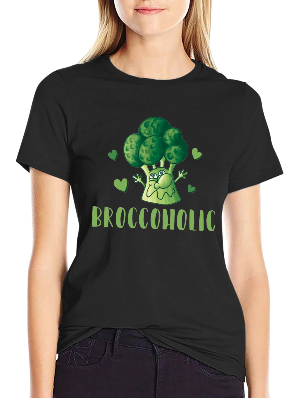 Broccoholic Funny Broccoli Lover Black T-Shirt