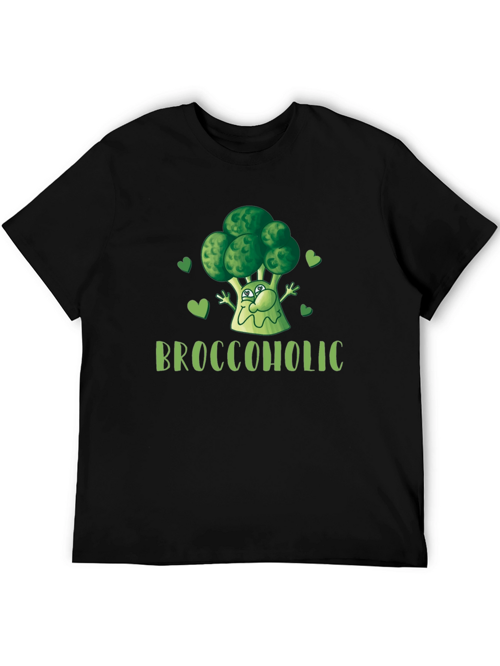 Broccoholic Funny Broccoli Lover Black T-Shirt